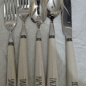 Rae Dunn Cream Cutlery Set